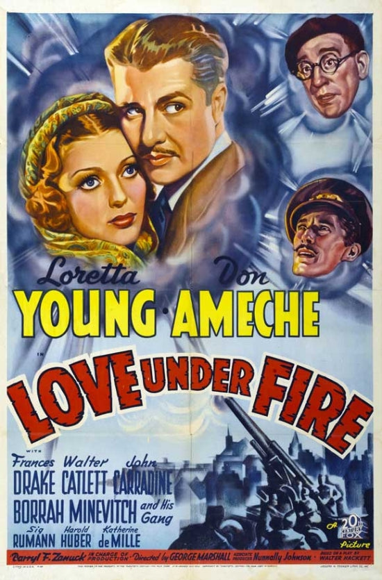 Love Under Fire Movie Poster Print featuring dramatic artwork.