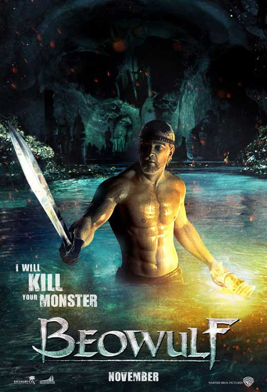 Beowulf Movie Poster Print showcasing epic fantasy artwork.