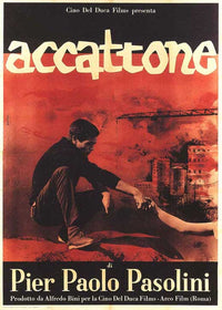Accattone Movie Poster Print showcasing classic Italian cinema art.