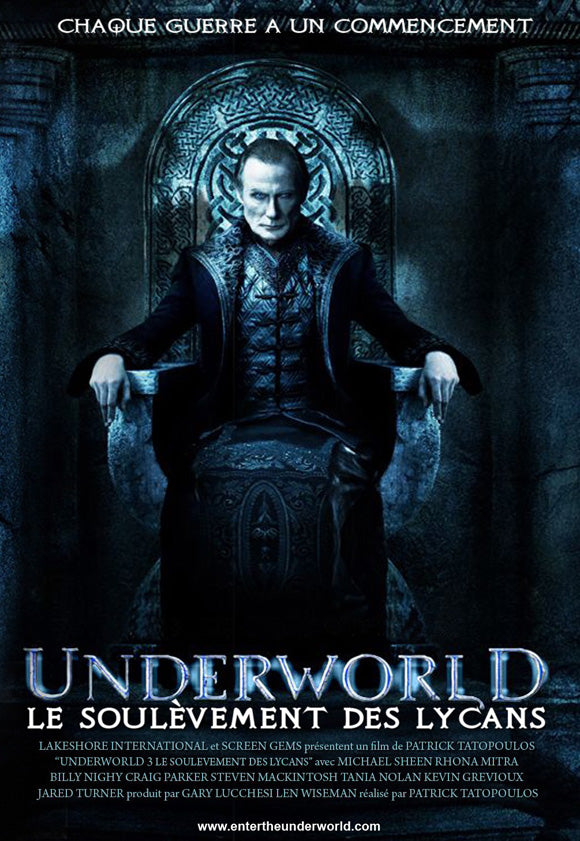 Underworld 3: Rise of the Lycans Movie Poster Print featuring dramatic artwork.