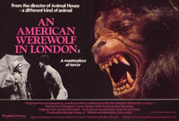 An American Werewolf in London movie poster print featuring iconic horror imagery.