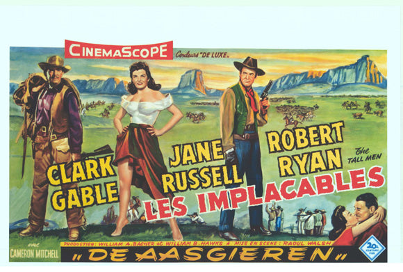 The Tall Men Movie Poster Print showcasing classic western film art.