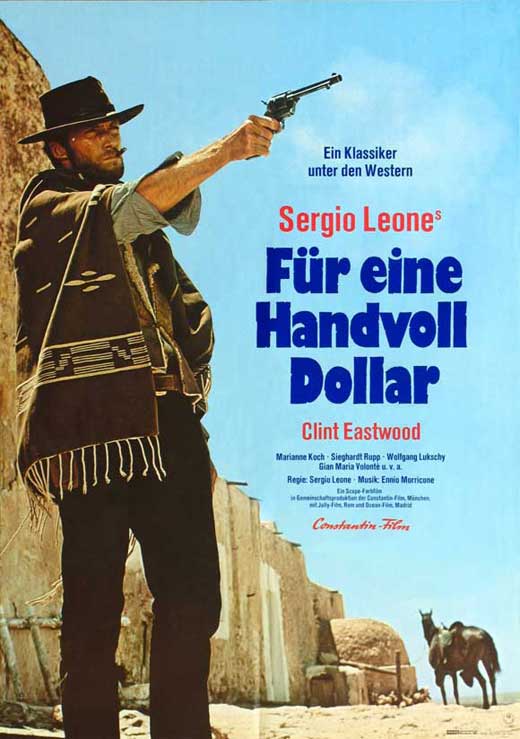 A Fistful of Dollars Movie Poster Print featuring classic film imagery.