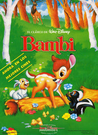 Bambi Movie Poster Print featuring Bambi and woodland friends.