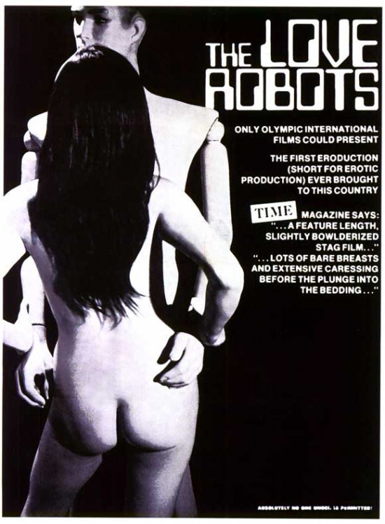 The Love Robots Movie Poster Print showcasing a futuristic love theme.