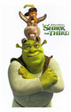 Shrek the Third Movie Poster Print featuring vibrant characters and scenes from the animated film.