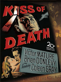 The Kiss of Death Movie Poster Print showcasing dramatic and suspenseful imagery.