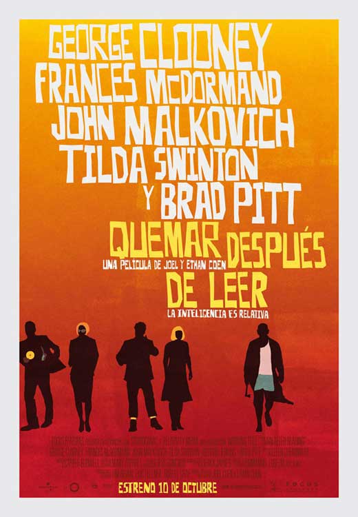 Burn After Reading Movie Poster Print showcasing quirky humor and characters.