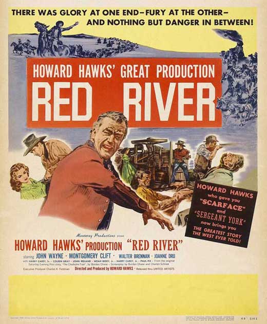 Red River Movie Poster Print showcasing classic Western film imagery.