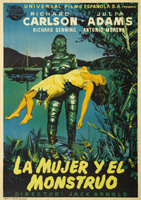 Creature from the Black Lagoon Movie Poster Print showcasing classic horror imagery.