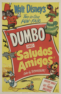 Dumbo Movie Poster Print featuring the iconic Disney character Dumbo.