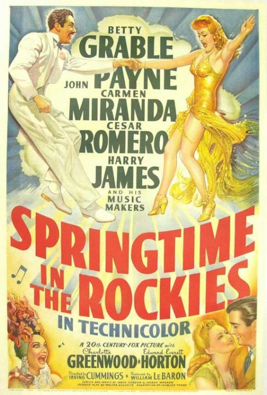 Springtime in the Rockies Movie Poster Print showcasing vibrant mountain landscapes.