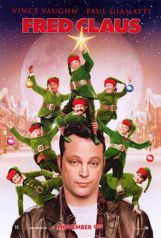 Fred Claus Movie Poster Print showcasing a festive holiday scene.