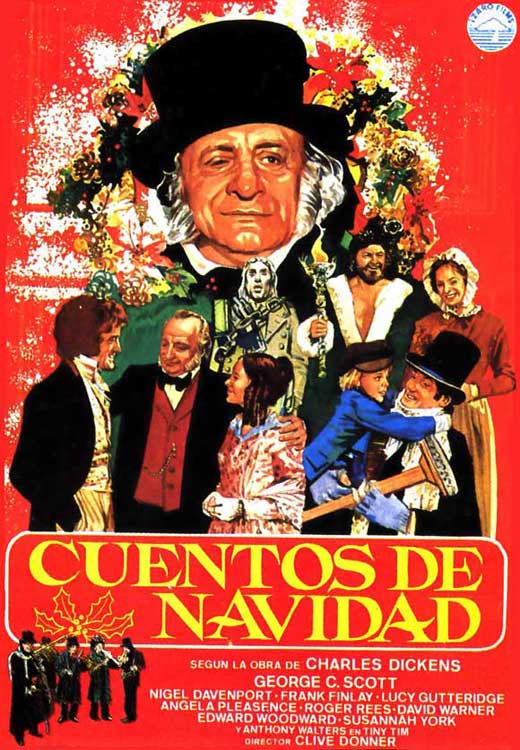 A Christmas Carol Movie Poster Print featuring classic holiday imagery.