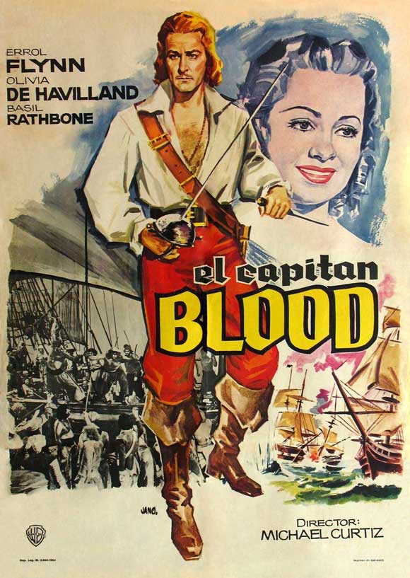 Captain Blood Movie Poster Print featuring classic film artwork.