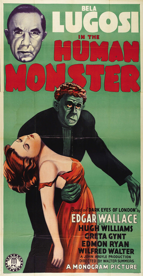 The Human Monster Movie Poster Print showcasing classic horror film art.