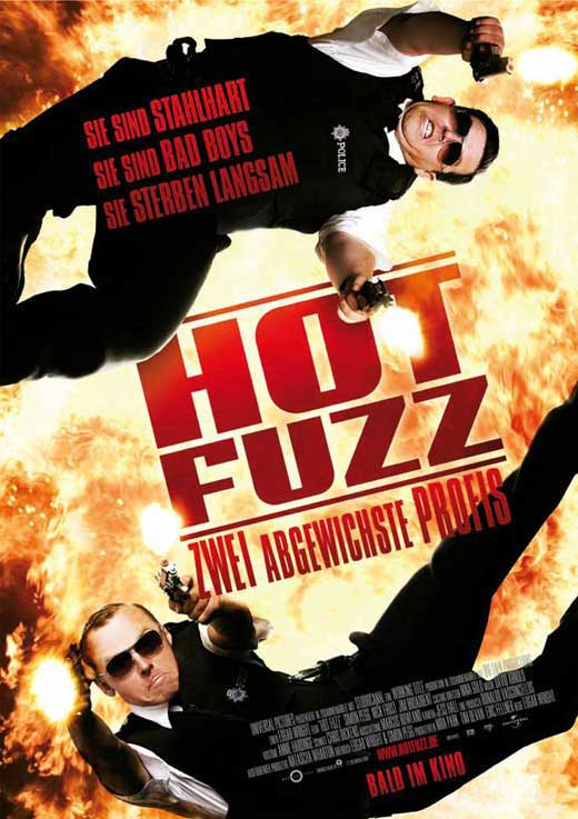 Hot Fuzz Movie Poster Print featuring action and comedy elements.