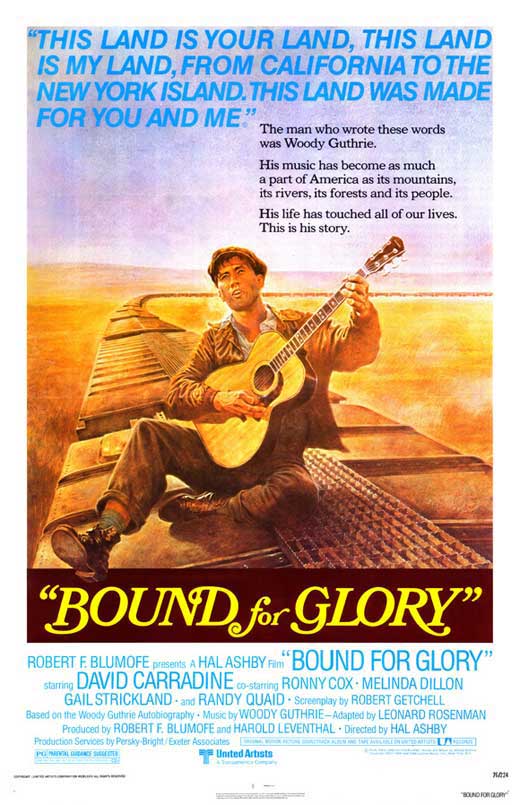 Bound for Glory Movie Poster Print showcasing Woody Guthrie