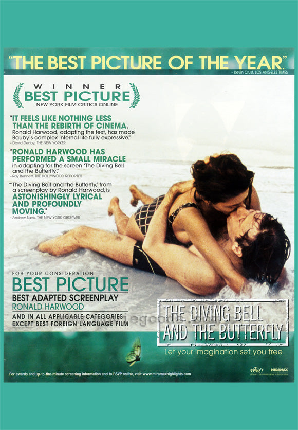 Diving Bell and the Butterfly Movie Poster Print featuring vibrant visual storytelling.