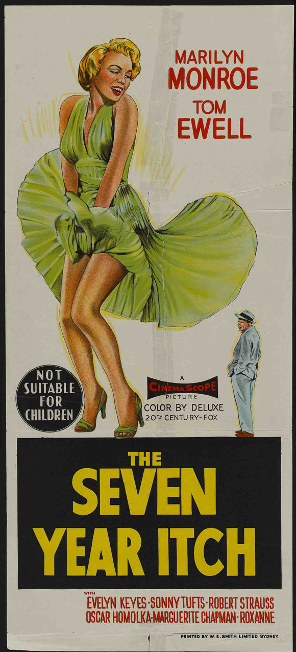 The Seven Year Itch Movie Poster Print featuring iconic film imagery.
