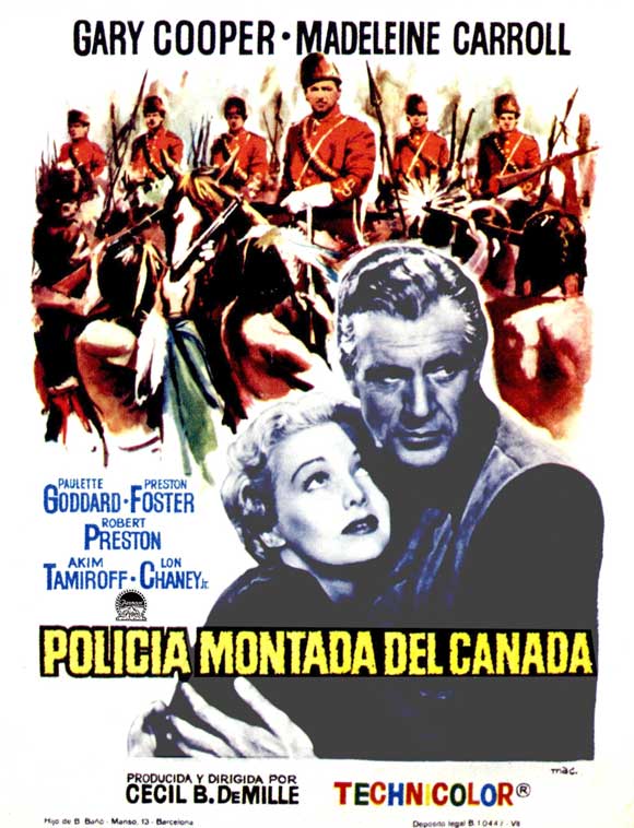 North West Mounted Police Movie Poster Print showcasing vibrant colors and classic design.