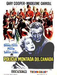 North West Mounted Police Movie Poster Print showcasing vibrant colors and classic design.