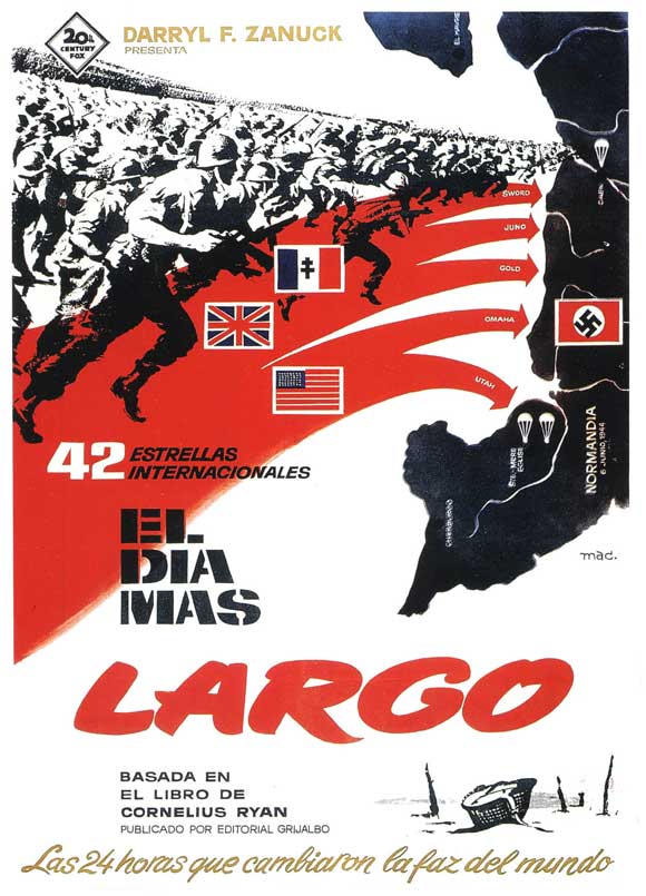 The Longest Day Movie Poster Print showcasing iconic war film imagery.