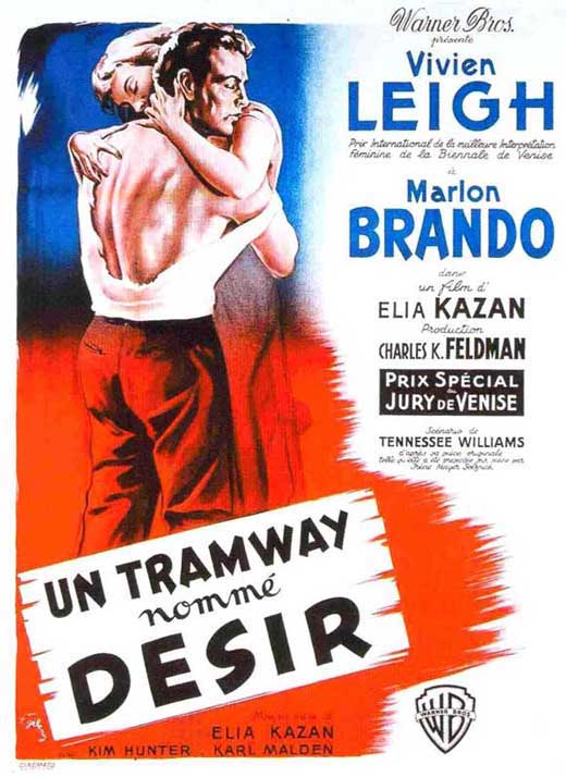 A Streetcar Named Desire Movie Poster Print showcasing iconic film art.