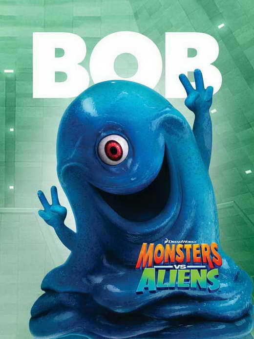 Monsters vs. Aliens Movie Poster Print featuring colorful characters and action.