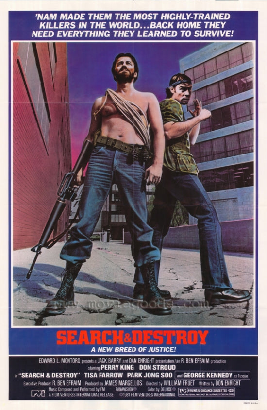 Search and Destroy Movie Poster Print showcasing intense film imagery.