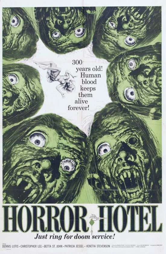 Horror Hotel Movie Poster Print showcasing classic horror film art.
