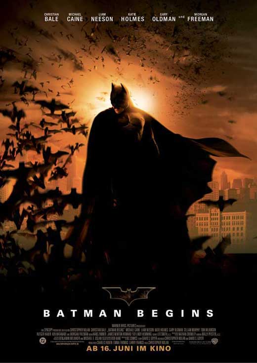 Batman Begins Movie Poster Print showcasing iconic superhero imagery