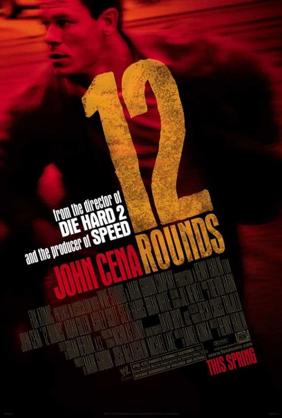 12 Rounds Movie Poster Print featuring thrilling action scene.
