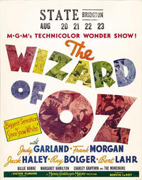 The Wizard of Oz Movie Poster Print featuring Dorothy and friends.