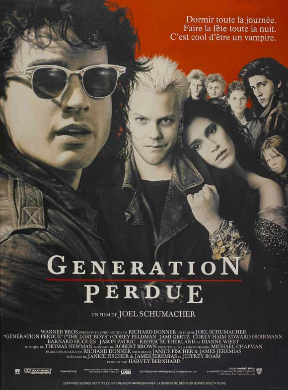 The Lost Boys Movie Poster Print featuring iconic vampire imagery.