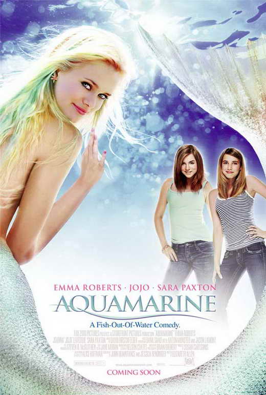 Aquamarine Movie Poster Print showcasing colorful artwork.