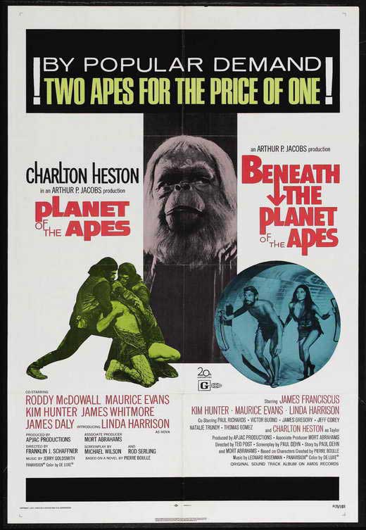 Beneath the Planet of the Apes Movie Poster Print featuring iconic imagery.