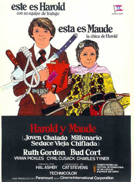 Harold and Maude Movie Poster Print featuring iconic film characters.