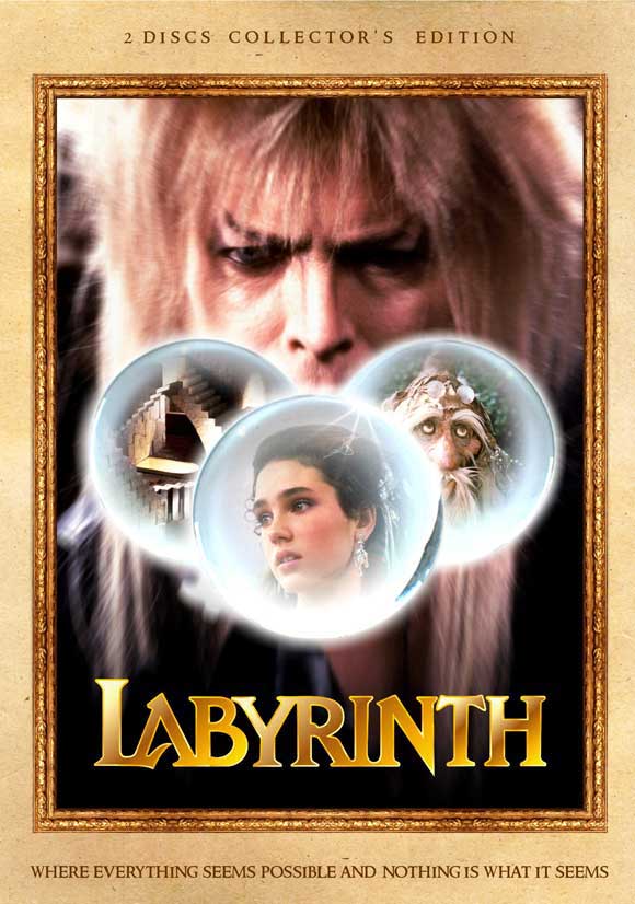 Labyrinth Movie Poster Print featuring David Bowie as Jareth.