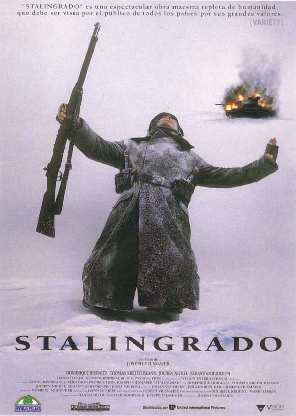 Stalingrad Movie Poster Print featuring dramatic war film imagery.