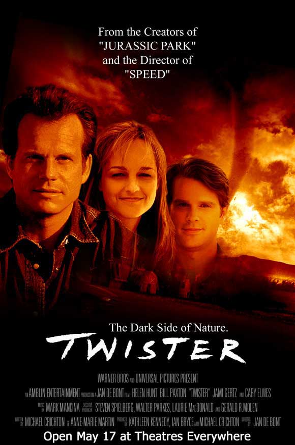 Twister Movie Poster Print featuring storm chasers and dramatic visuals.