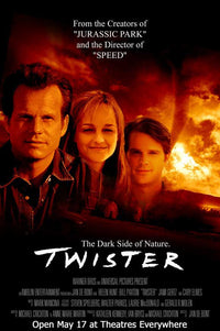 Twister Movie Poster Print featuring storm chasers and dramatic visuals.