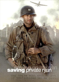 Saving Private Ryan Movie Poster Print featuring iconic war imagery.