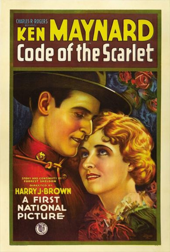 The Code of the Scarlet Movie Poster Print, vibrant cinematic artwork.