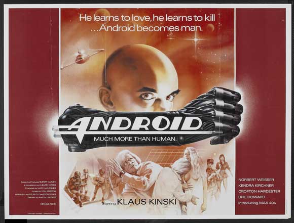 Android Movie Poster Print featuring classic sci-fi artwork.