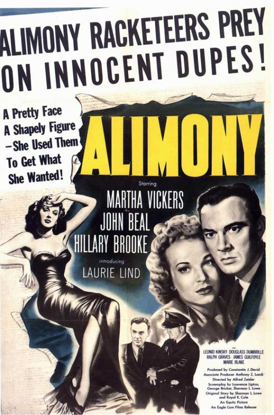 Alimony Movie Poster featuring captivating cinematic art