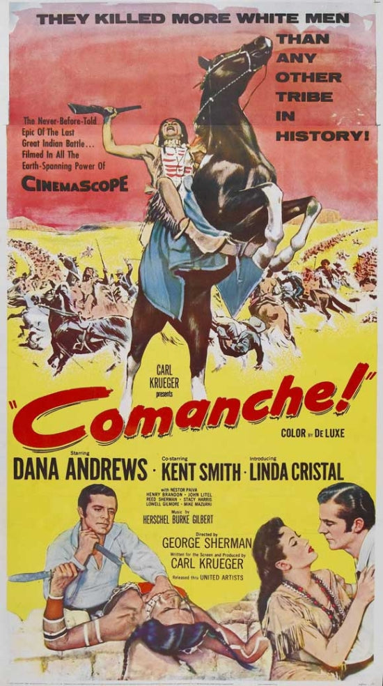 Comanche movie poster print showcasing vibrant imagery.