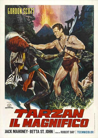 Tarzan the Magnificent Movie Poster Print featuring iconic jungle adventure.