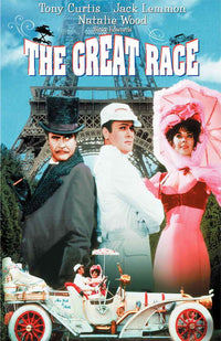 The Great Race Movie Poster Print featuring classic film scenes.