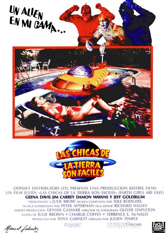 Earth Girls Are Easy Movie Poster Print showcasing vibrant colors and humorous design.